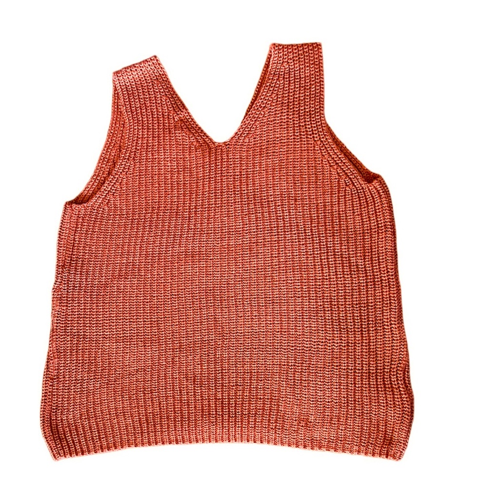 LOFT Rust Knit V-Neck Tank Top - Picture 6 of 10